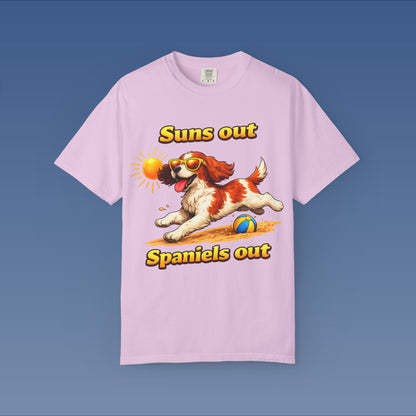Suns Out Spaniels Out - White and Gold
