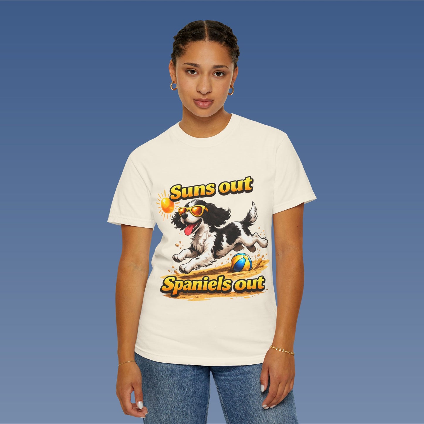 Suns Out Spaniels Out - Black and White