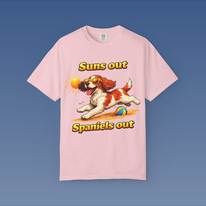 Suns Out Spaniels Out - White and Gold